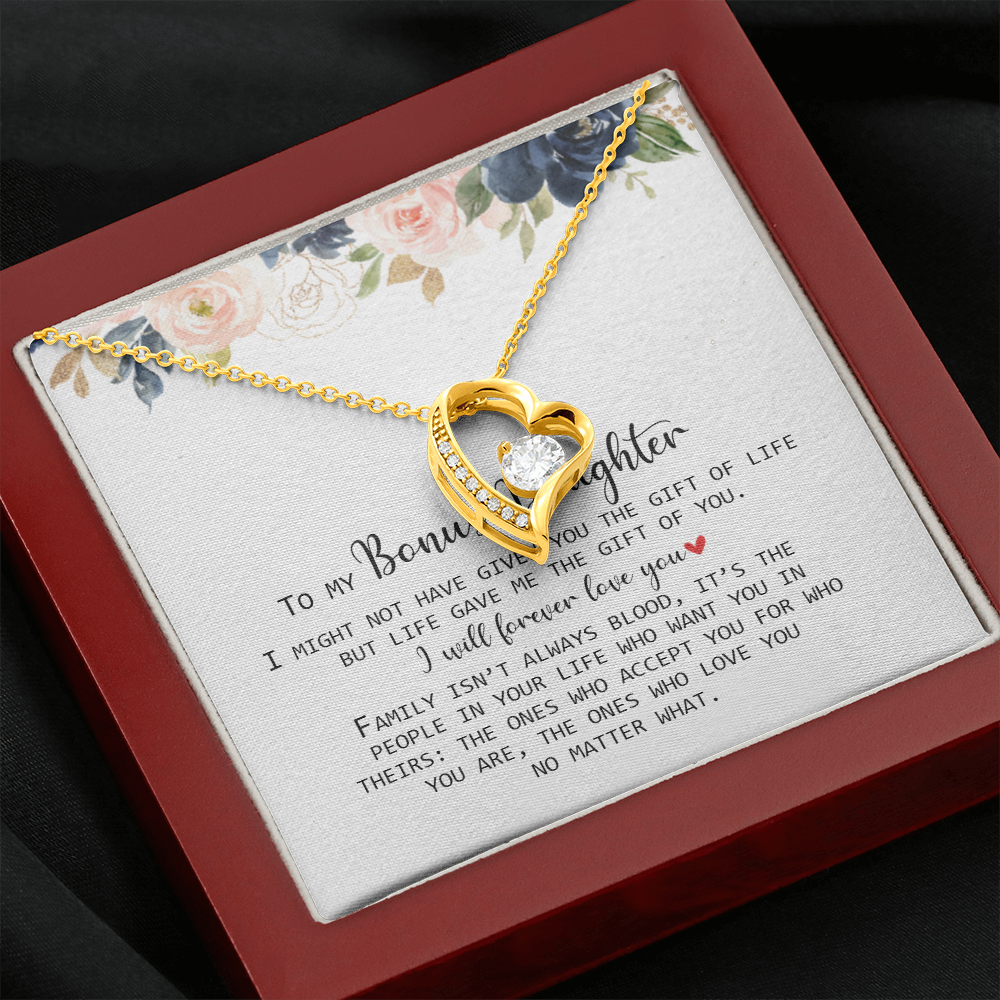 To My Bonus Daughter - Love You No Matter What - Forever Love Necklace SO168V