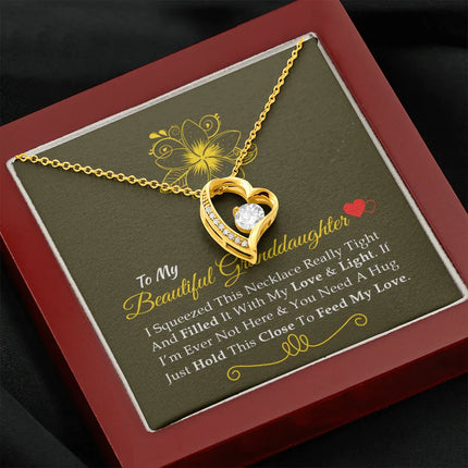 To My Beautiful Granddaughter - Feel My Love - Forever Love Necklace SO160V - Charming Present