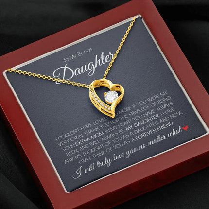 To My Bonus Daughter - Love You Forever - Forever Love Necklace SO171T - Charming Present