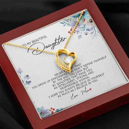 To My Beautiful Daughter - Always Believe In Yourself - Forever Love Necklace SO184T - Charming Present