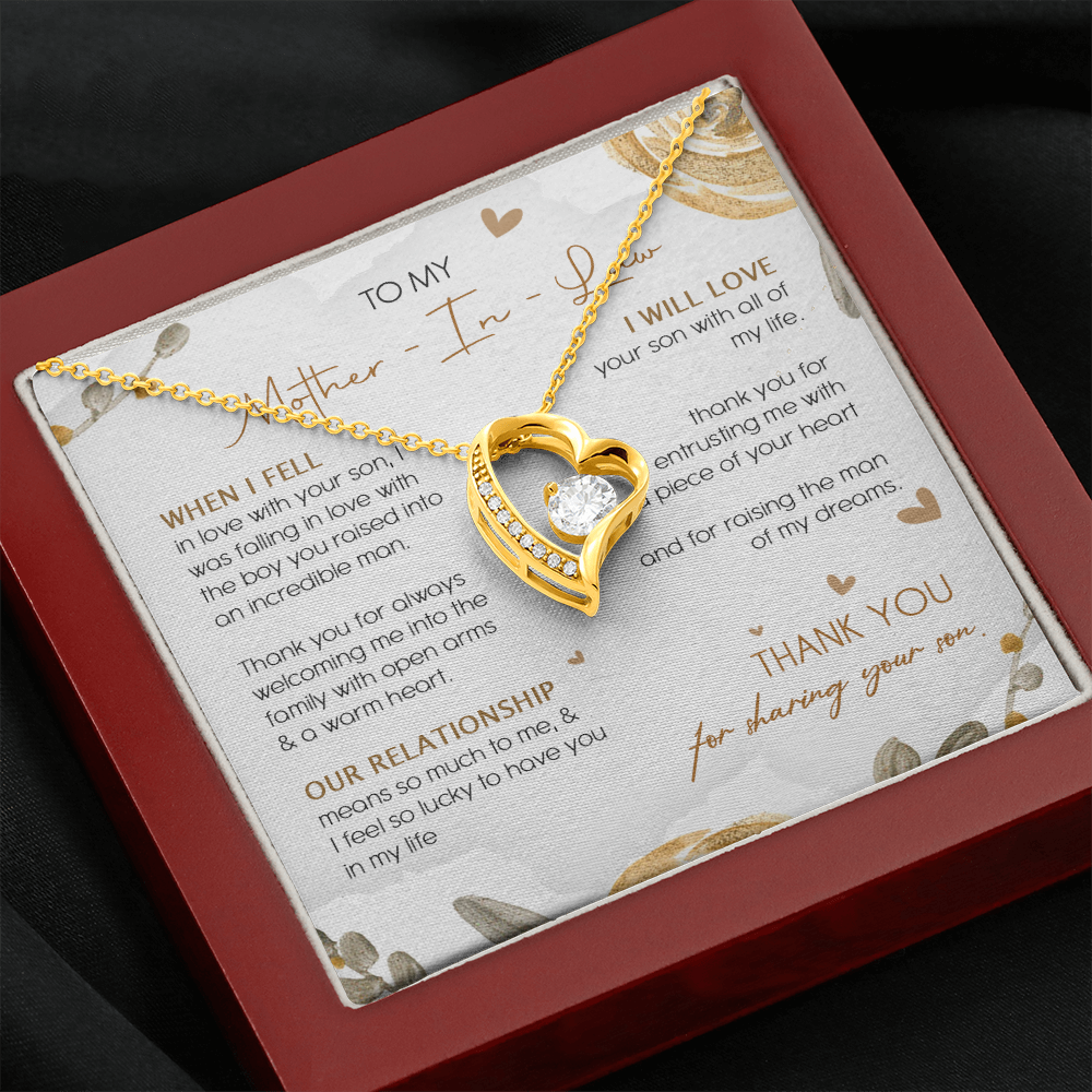 To My Mother In Law - Thank You For Sharing Your Son - Forever Love Necklace SO23TU