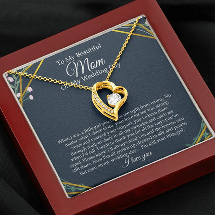 To My Beautiful Mom On My Wedding Day - Forever Love Necklace SO153V - Charming Present