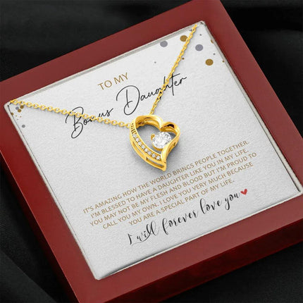 To My Bonus Daughter - Call You My Own - Forever Love Necklace SO163V - Charming Present
