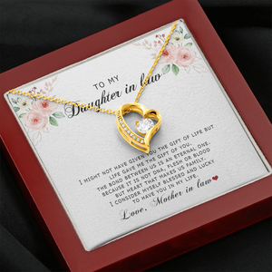 To My Daughter In Law - Blessed And Lucky - Forever Love Necklace SO177V