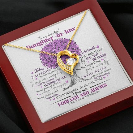 Daughter In Law - Mother In Law - Believe In Yourself - Forever Love Necklace - Charming Present