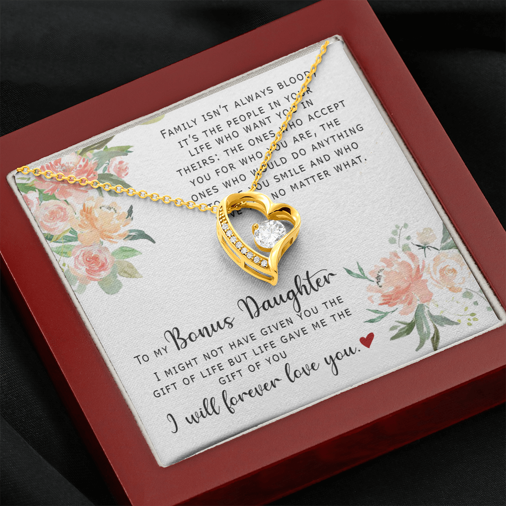 To My Bonus Daughter - I Will Forever Love You - Forever Love Necklace SO165V