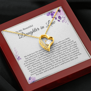 To My Beautiful Daughter In Law - I Will Forever Love You - Forever Love Necklace SO180T