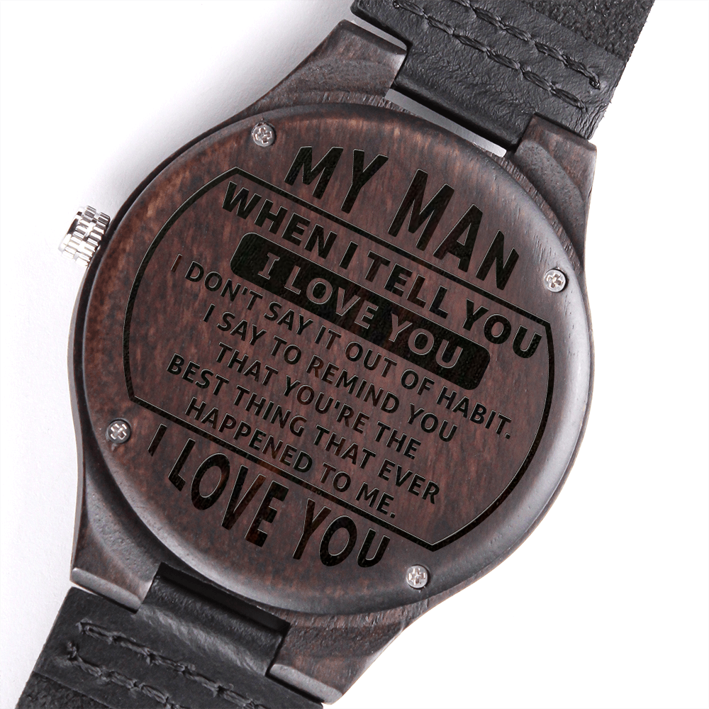 TO MY MAN - I LOVE YOU - WOOD WATCH TB06