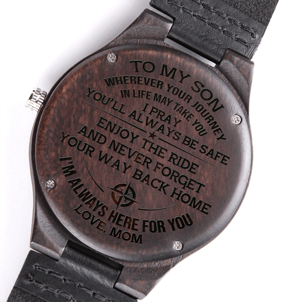 TO MY SON - ENJOY THE RIDE - WOOD WATCH TB02