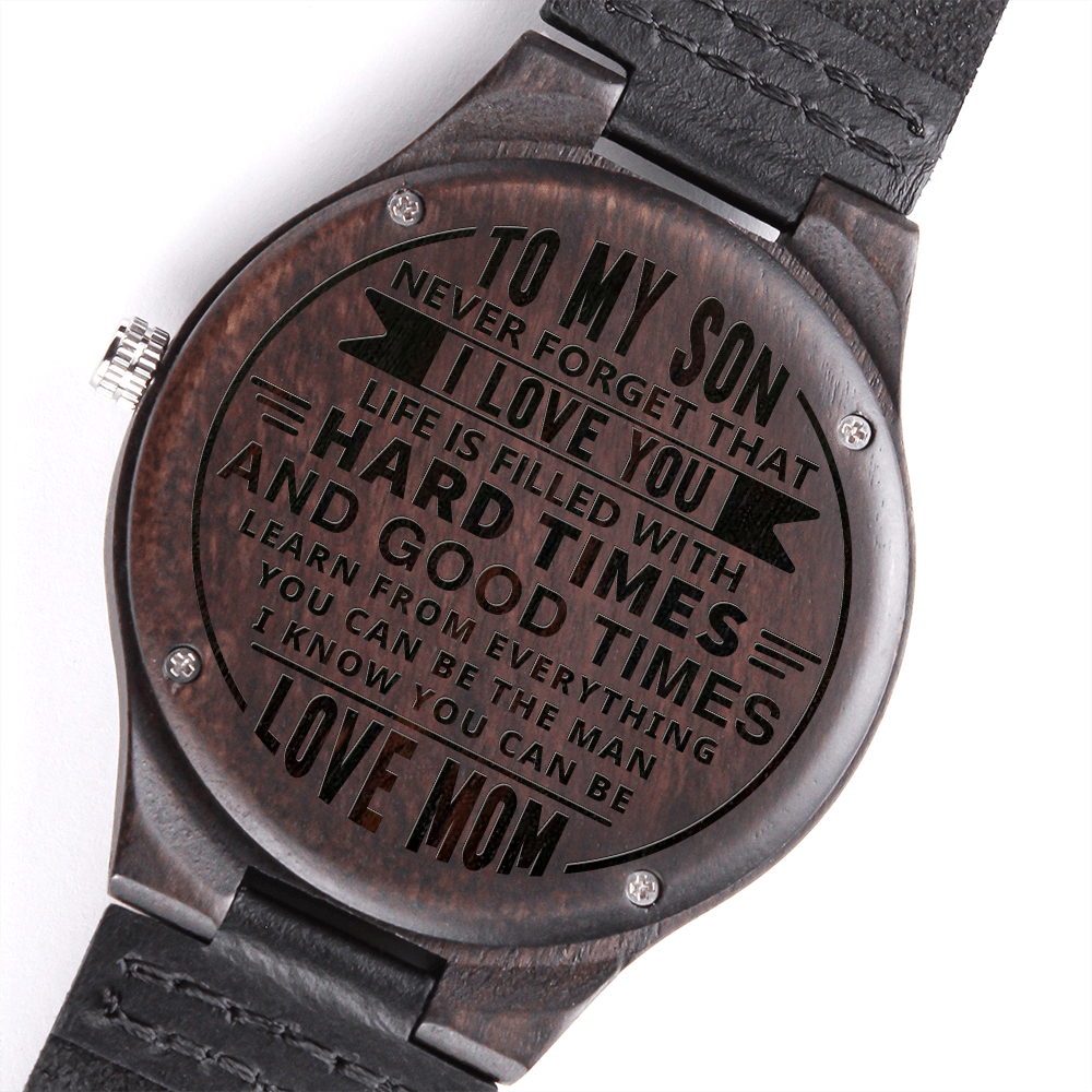 TO MY SON - NEVER FORGET - WOOD WATCH TB03