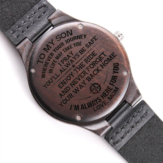 TO MY SON - ENJOY THE RIDE - WOOD WATCH TB02 - Charming Present