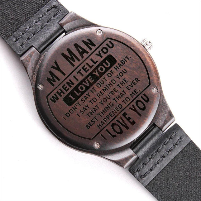 TO MY MAN - I LOVE YOU - WOOD WATCH TB06 - Charming Present