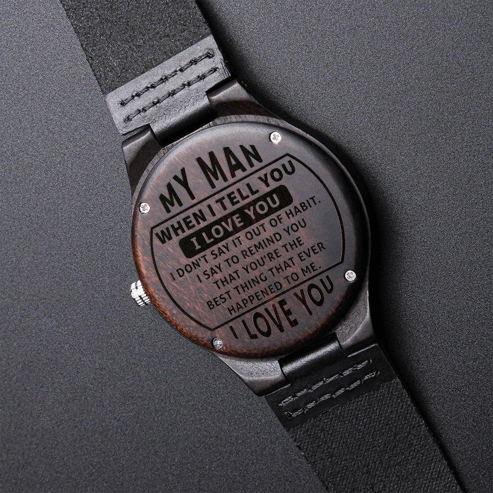 TO MY MAN - I LOVE YOU - WOOD WATCH TB06
