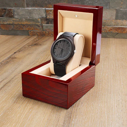 TO MY SON - NEVER FORGET - WOOD WATCH TB03 - Charming Present