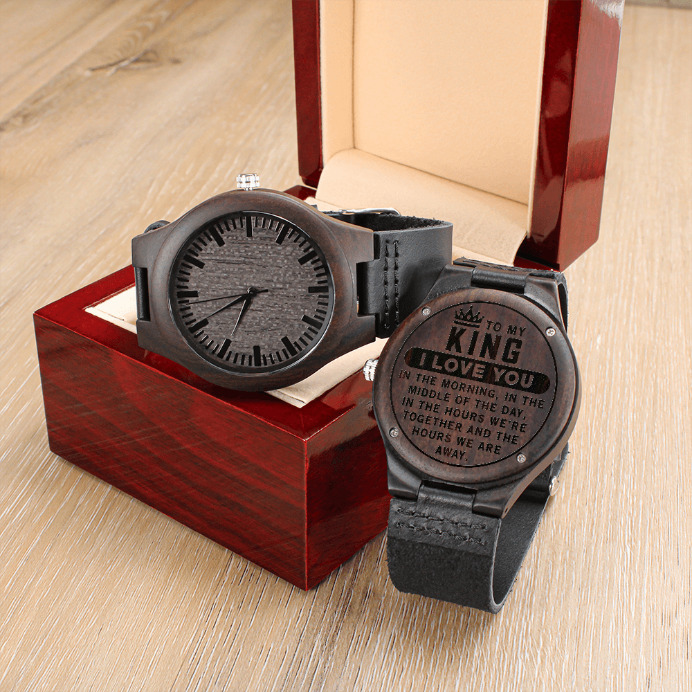 TO MY KING - I LOVE YOU - WOOD WATCH TB04