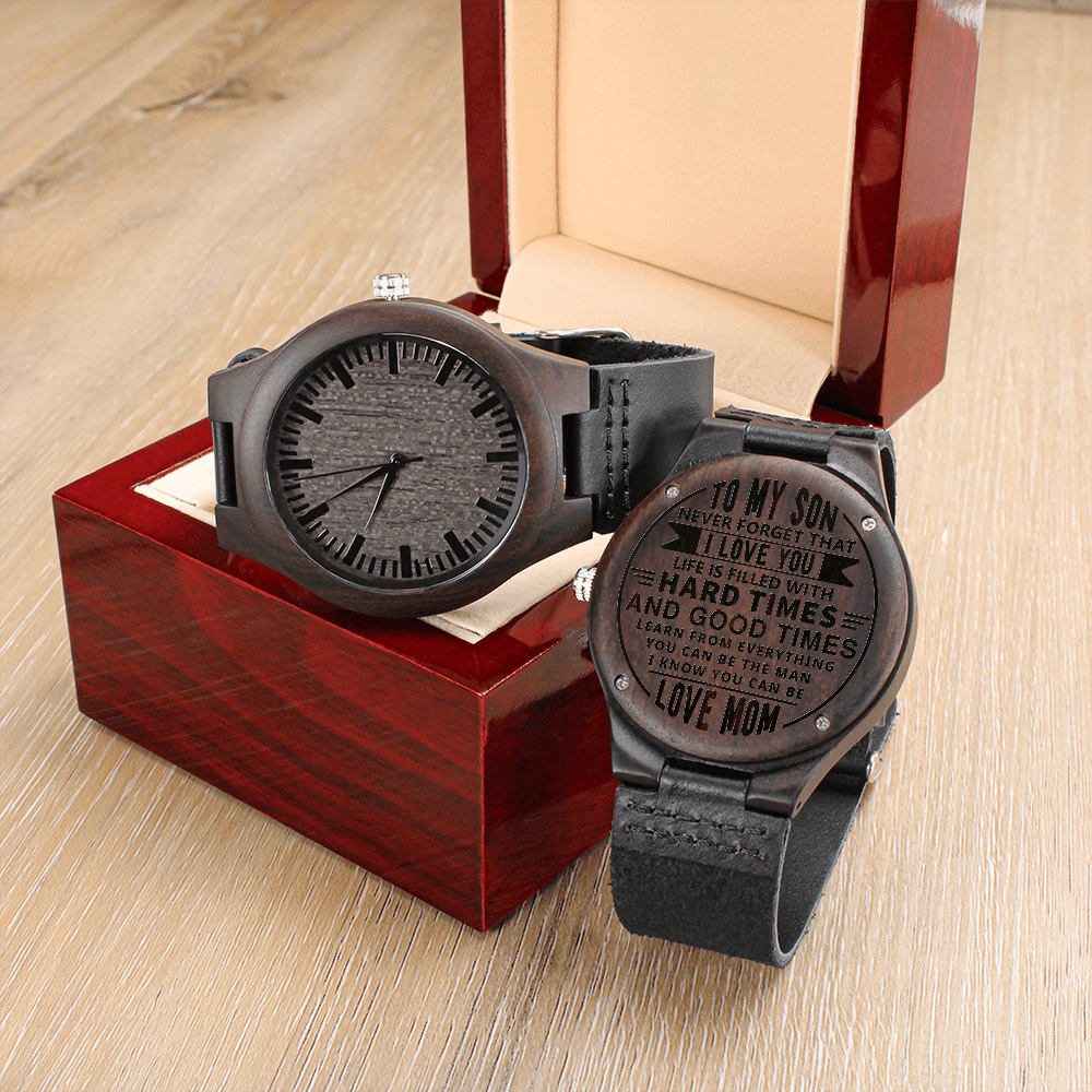 TO MY SON - NEVER FORGET - WOOD WATCH TB03