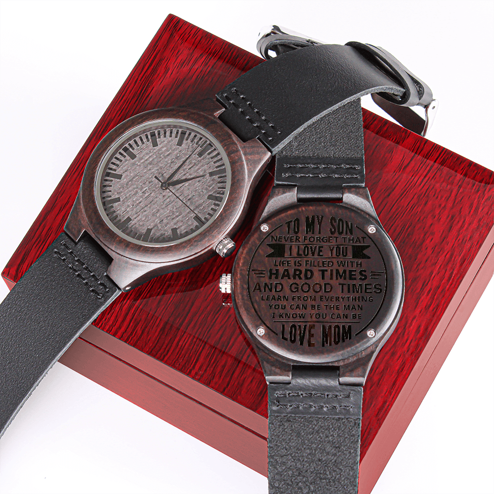TO MY SON - NEVER FORGET - WOOD WATCH TB03