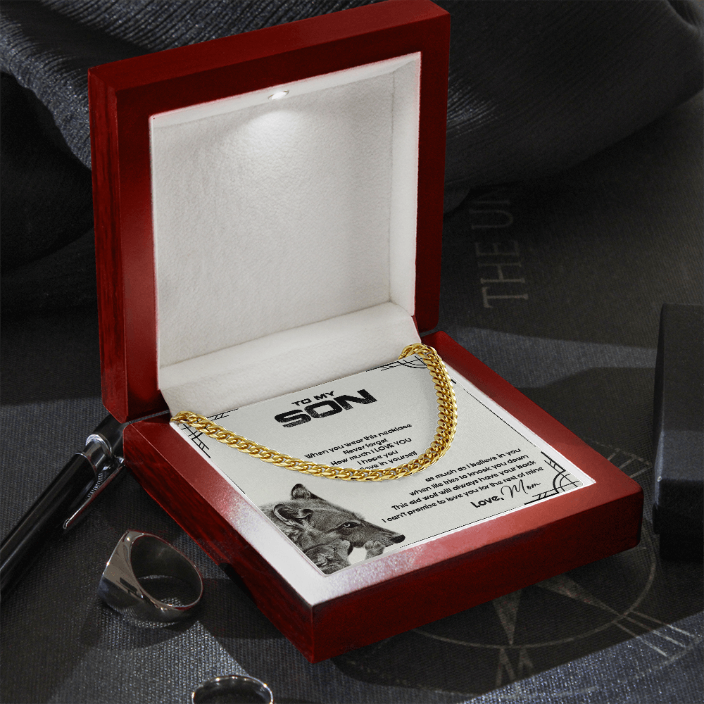 To My Son - This Old Wolf Will Always Have Your Back - Cuban Link ChainSO86T