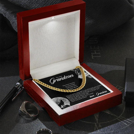 To My Grandson - Believe In Yourself As Much As I Believe In You - Cuban Link Chain SO132T - Charming Present