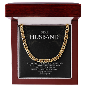 Dear Husband - Thank You For Being My Husband - Cuban Link Chain SO101T