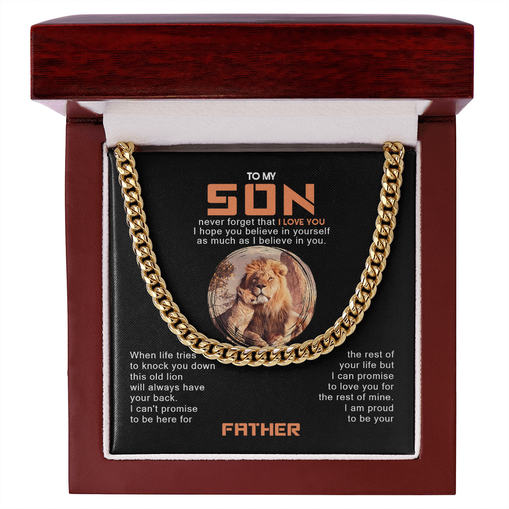 To My Son - I Am Proud To Be Your Father - Cuban Link Chain SO117T