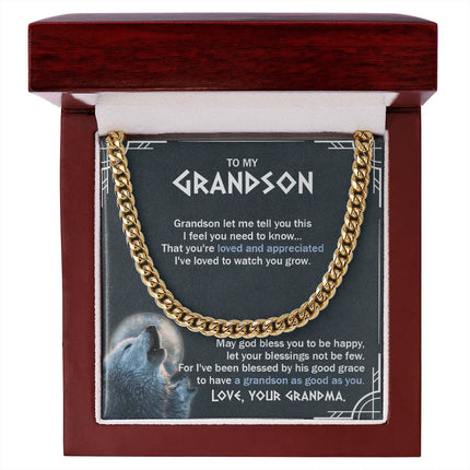 To My Grandson - You Are Loved And Appreciated - Cuban Link Chain SO123T - Charming Present
