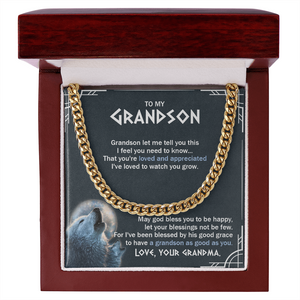 To My Grandson - You Are Loved And Appreciated - Cuban Link Chain SO123T