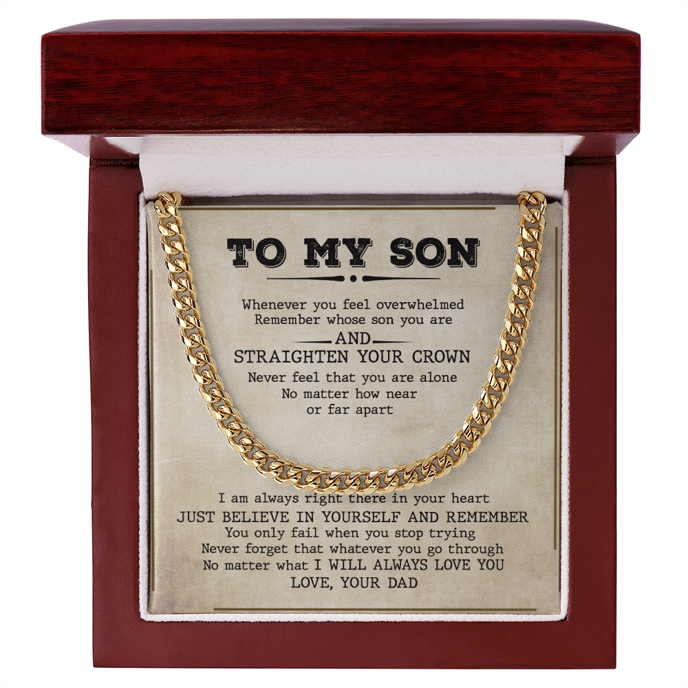 To My Son - I Will Always Love You - Cuban Link Chain SO73V