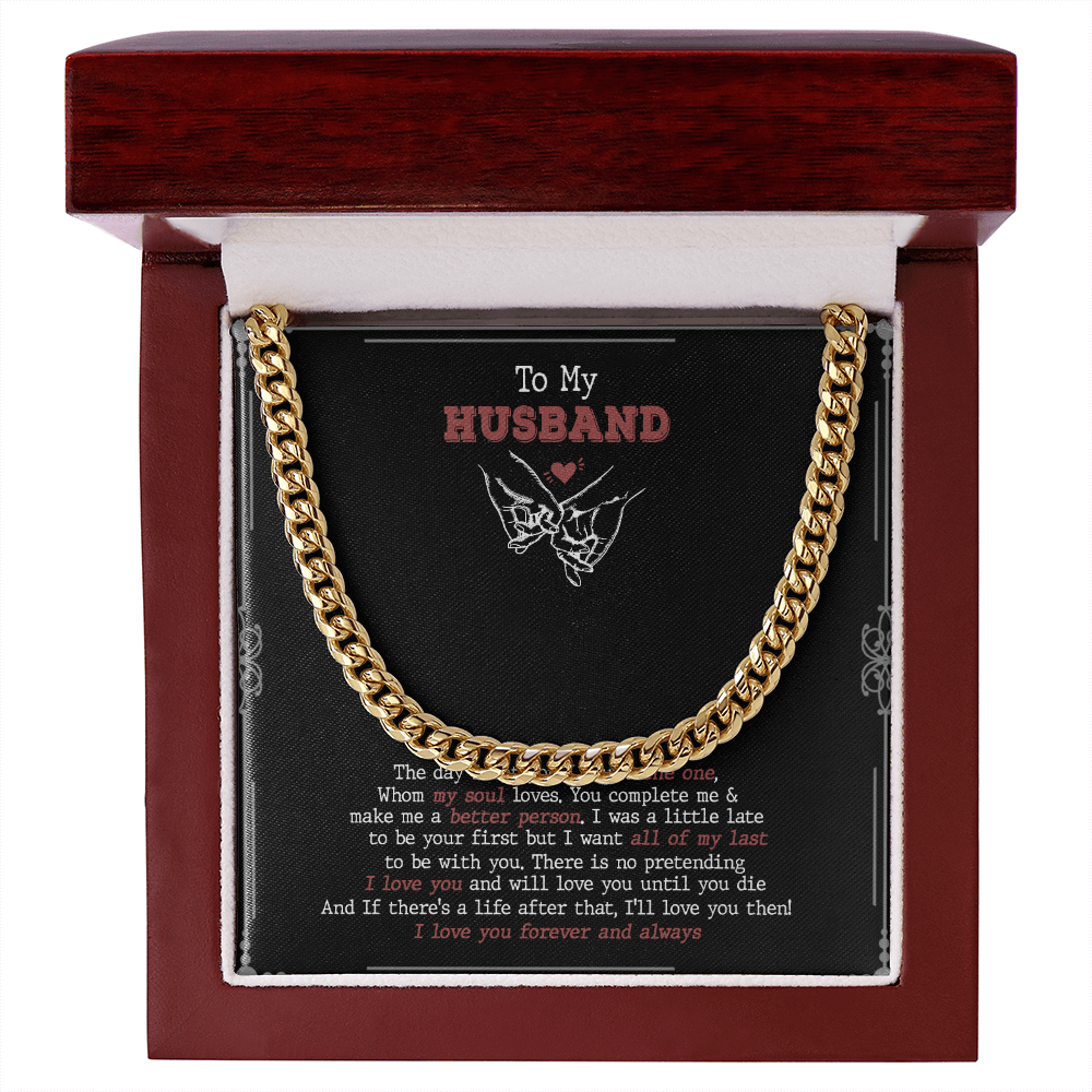 To My Husband - You Complete Me & I Love You - Cuban Link Chain SO92V