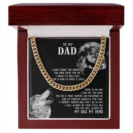 To My Dad I - Will Always Your Little Boy - Cuban Link Chain SO129V - Charming Present