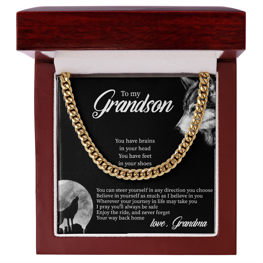 To My Grandson - Believe In Yourself As Much As I Believe In You - Cuban Link Chain SO132T