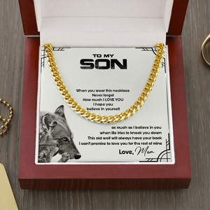 To My Son - This Old Wolf Will Always Have Your Back - Cuban Link ChainSO86T