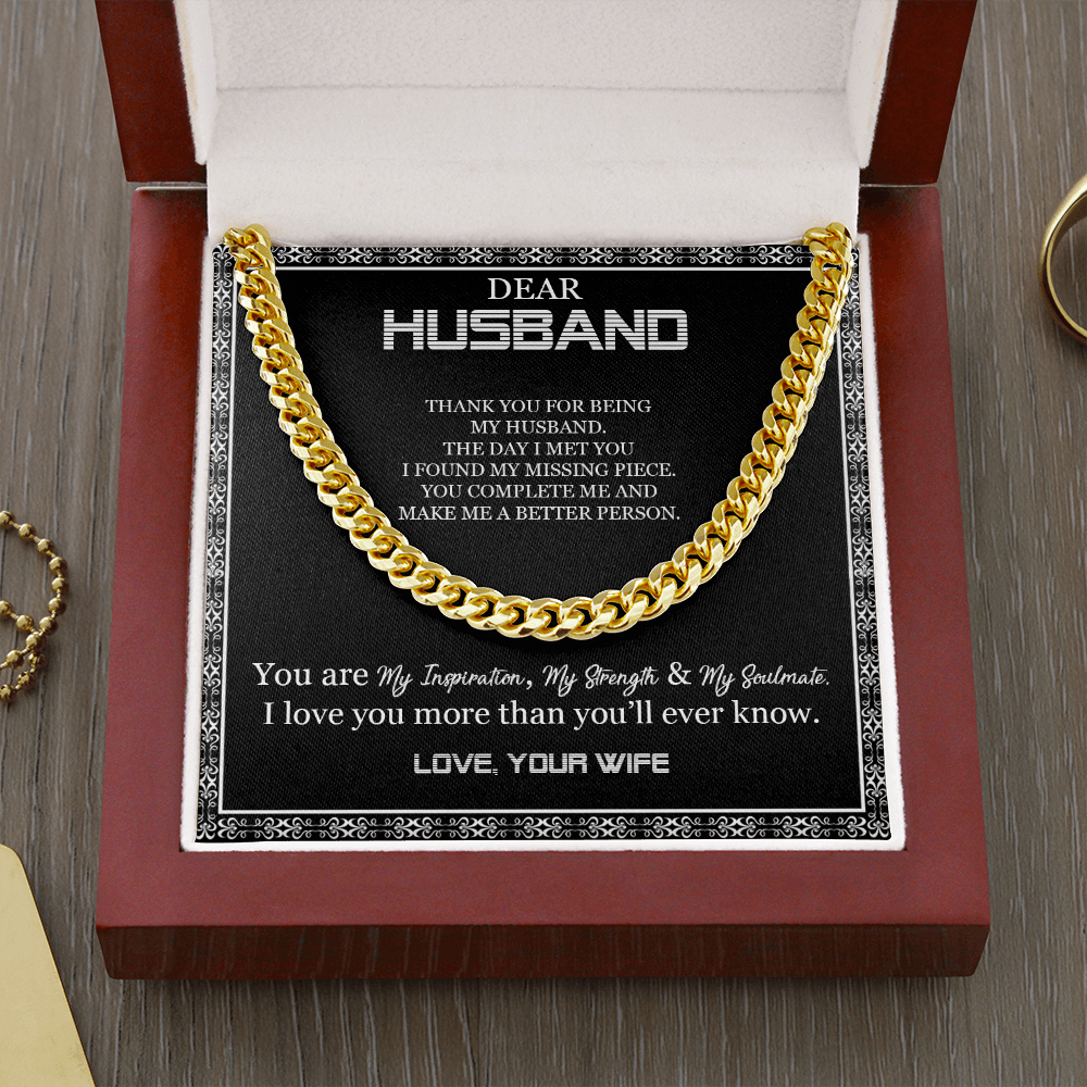 Dear Husband - Thank You For Being My Husband - Cuban Link Chain SO103T