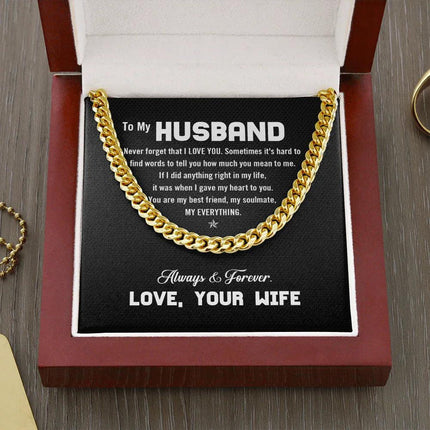 To My Husband - I Love You - Cuban Link Chain KT12 - Charming Present