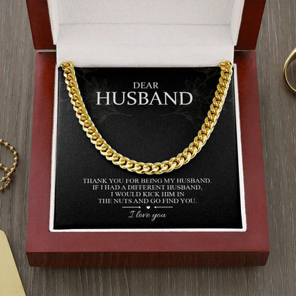 Dear Husband - Thank You For Being My Husband - Cuban Link Chain SO101T - Charming Present