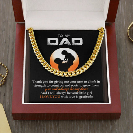 To My Dad - I Love You With Love And Gratitude - Cuban Link Chain SO128T - Charming Present