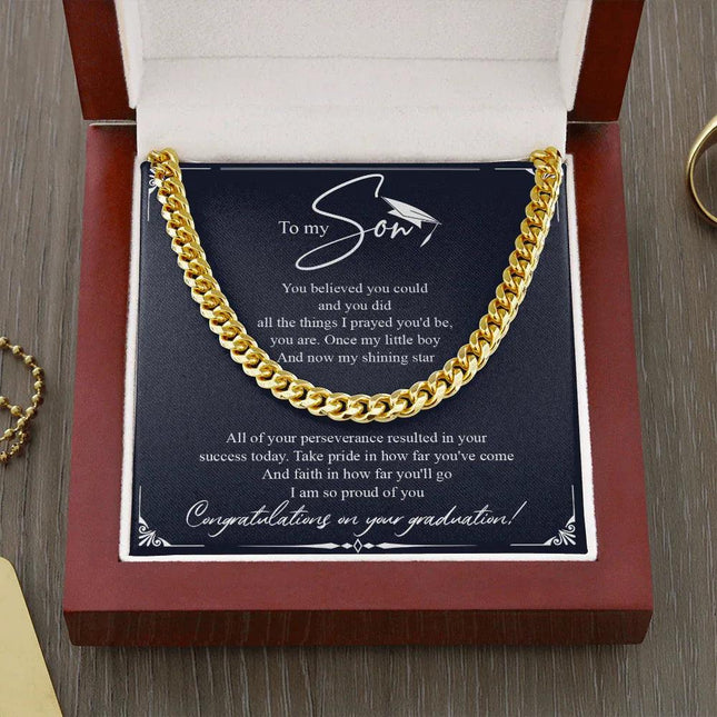To My Son - Congratulations On Your Graduation - Cuban Link Chain SO96T - Charming Present