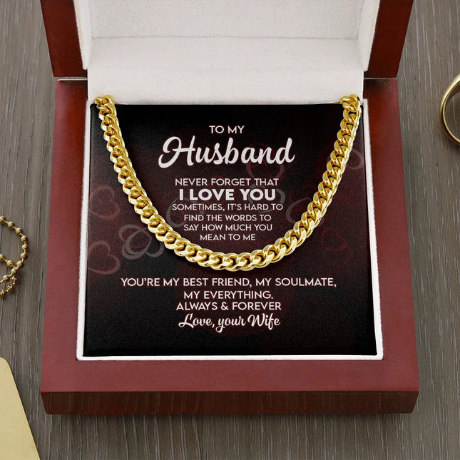 To My Husband - I Love You - Cuban Link Chain KT17 - Charming Present