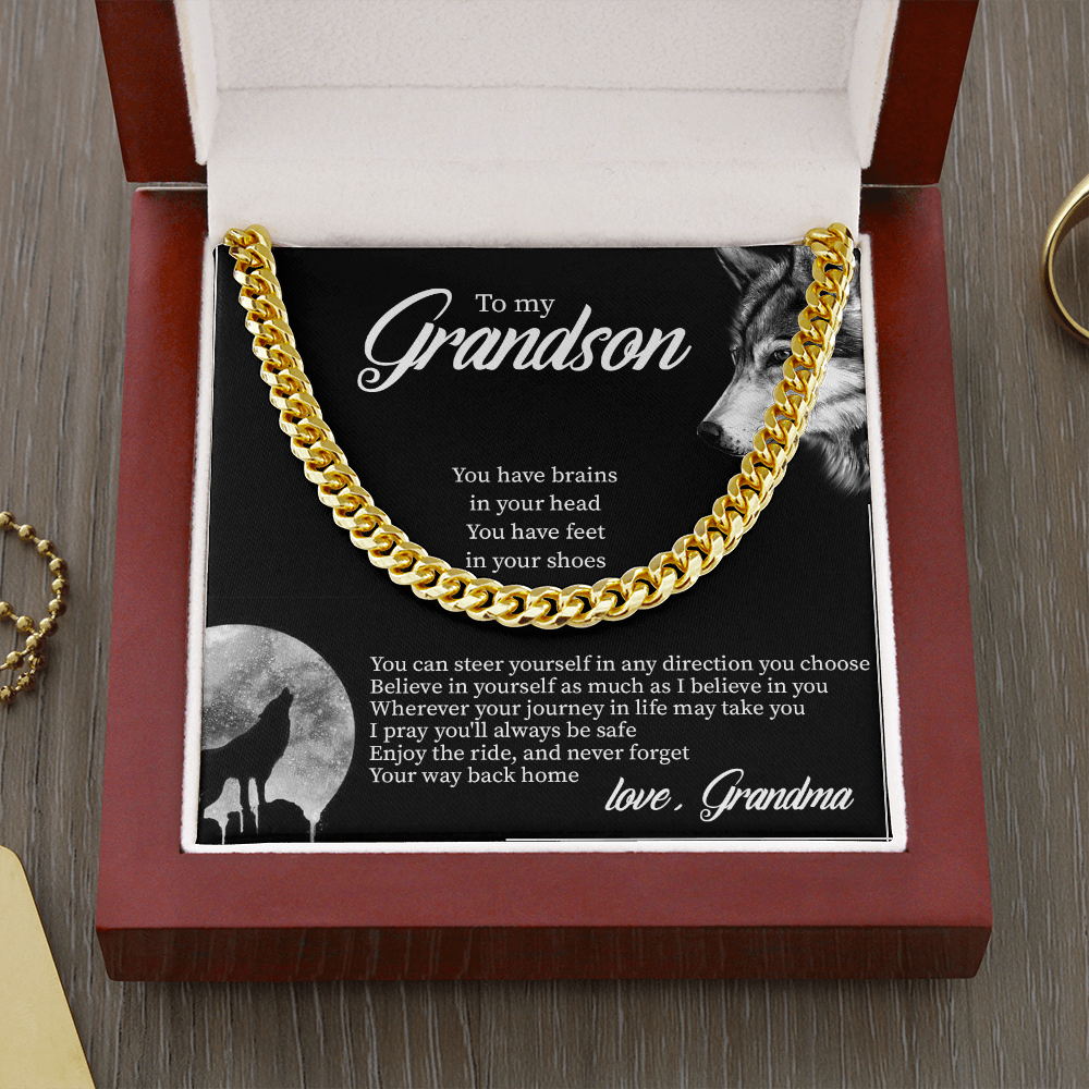 To My Grandson - Believe In Yourself As Much As I Believe In You - Cuban Link Chain SO132T