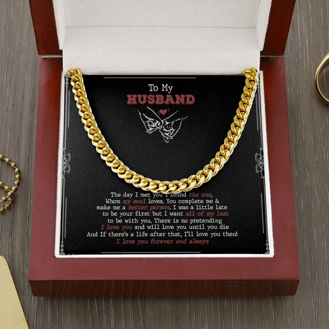 To My Husband - You Complete Me & I Love You - Cuban Link Chain SO92V - Charming Present