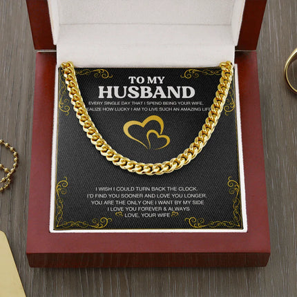 To My Husband - Love You Longer - Cuban Link Chain KT24 - Charming Present