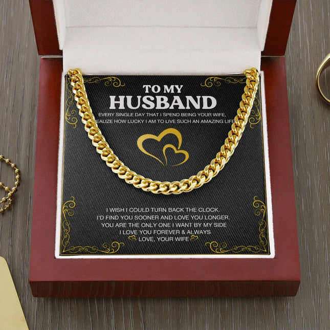 To My Husband - Love You Longer - Cuban Link Chain KT24 - Charming Present