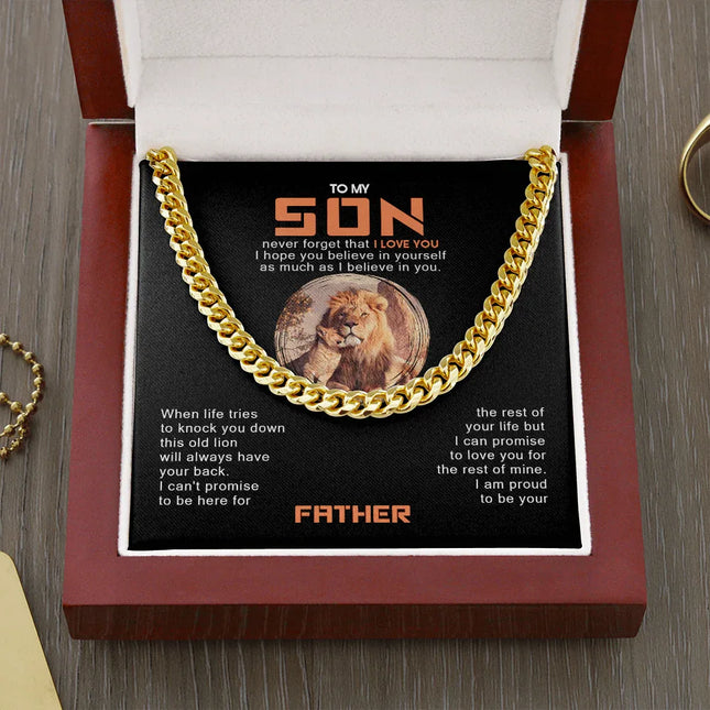 To My Son - I Am Proud To Be Your Father - Cuban Link Chain SO117T - Charming Present