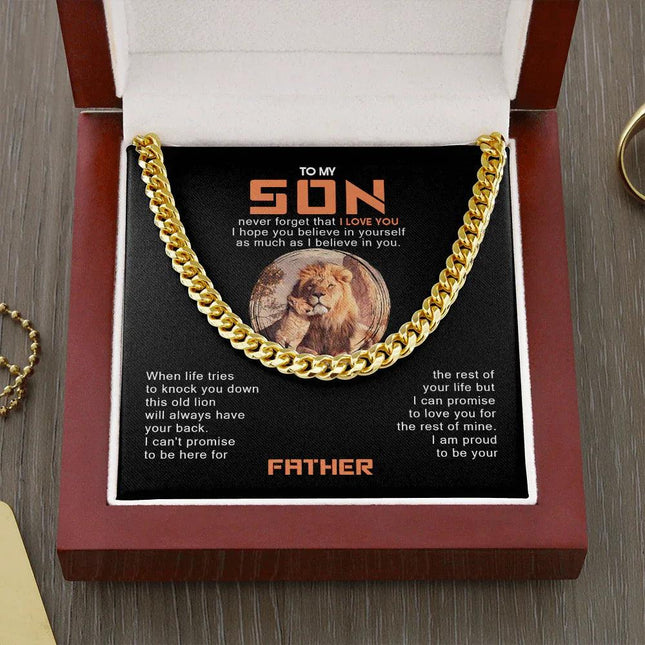 To My Son - I Am Proud To Be Your Father - Cuban Link Chain SO117T - Charming Present