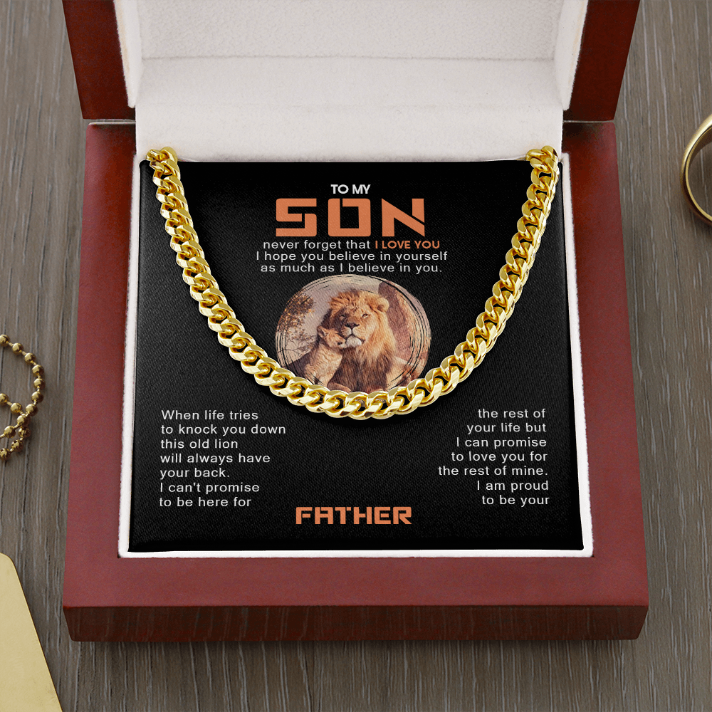 To My Son - I Am Proud To Be Your Father - Cuban Link Chain SO117T