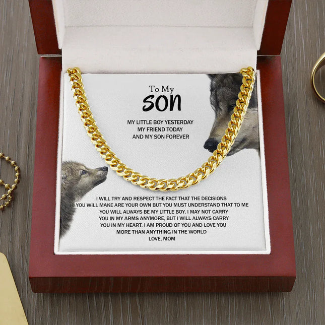 To My Son - My Little Boy Forever - Cuban Link Chain SO98V - Charming Present
