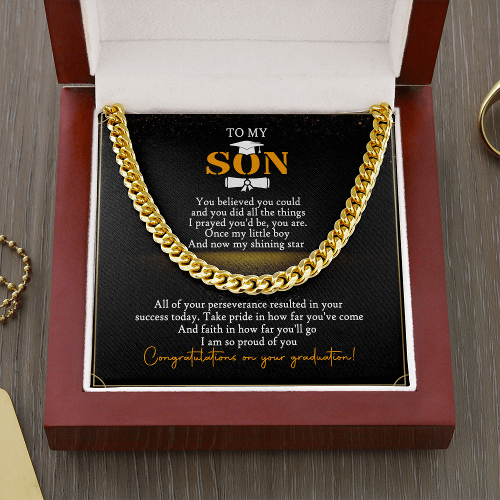 To My Son - Congratulations On Your Graduation - Cuban Link Chain SO95V