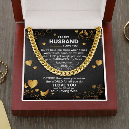 To My Husband - I Love You - Cuban Link Chain KT26 - Charming Present