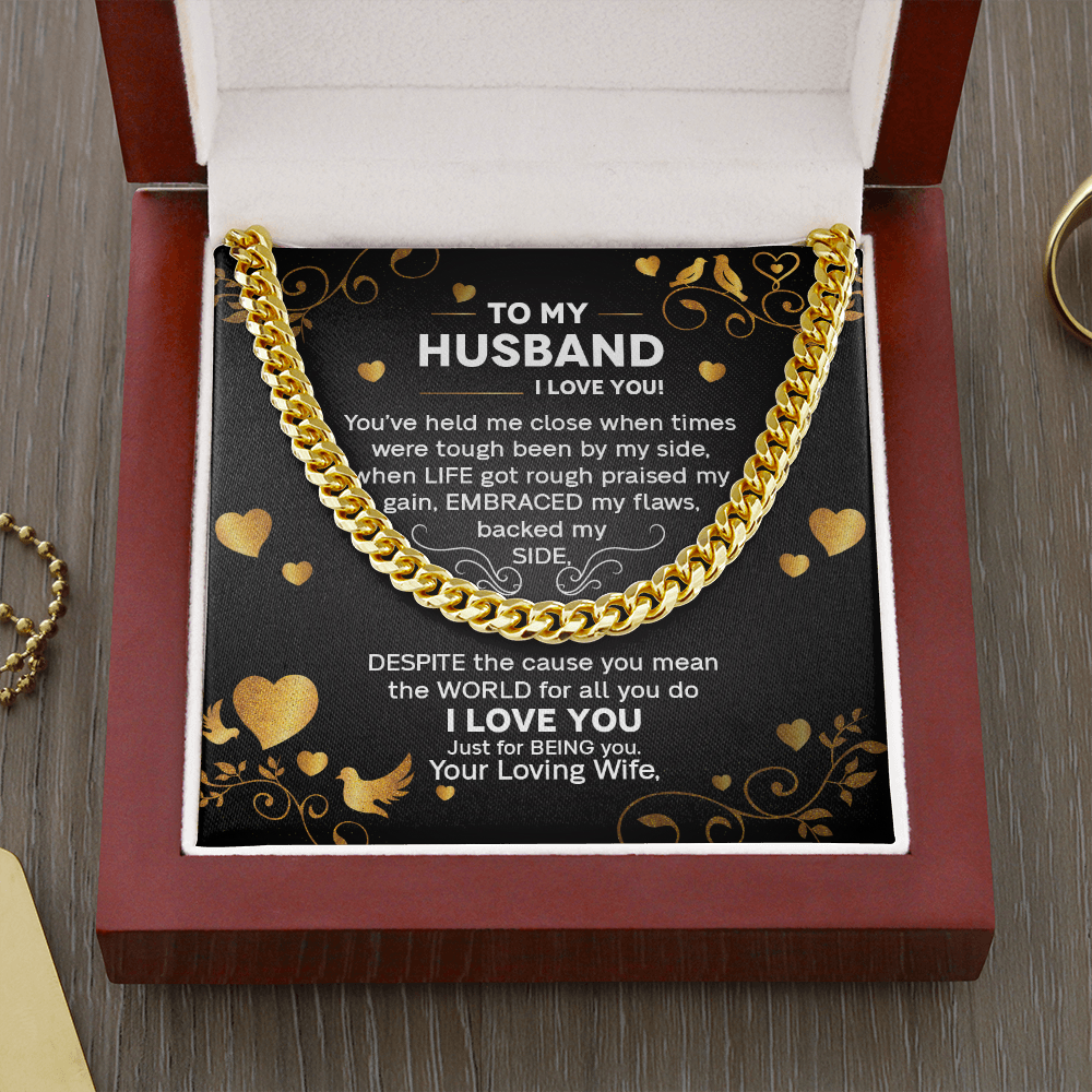 To My Husband - I Love You - Cuban Link Chain KT26