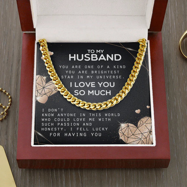 To My Husband - I Love You So Much - Cuban Link Chain KT20 - Charming Present